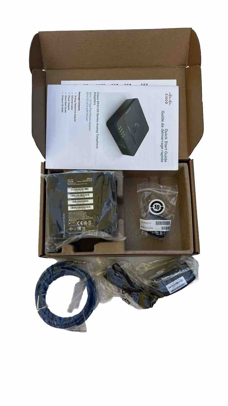 Cisco SPA122 V05 2 Port Phone Adapter New Open Box  Manual