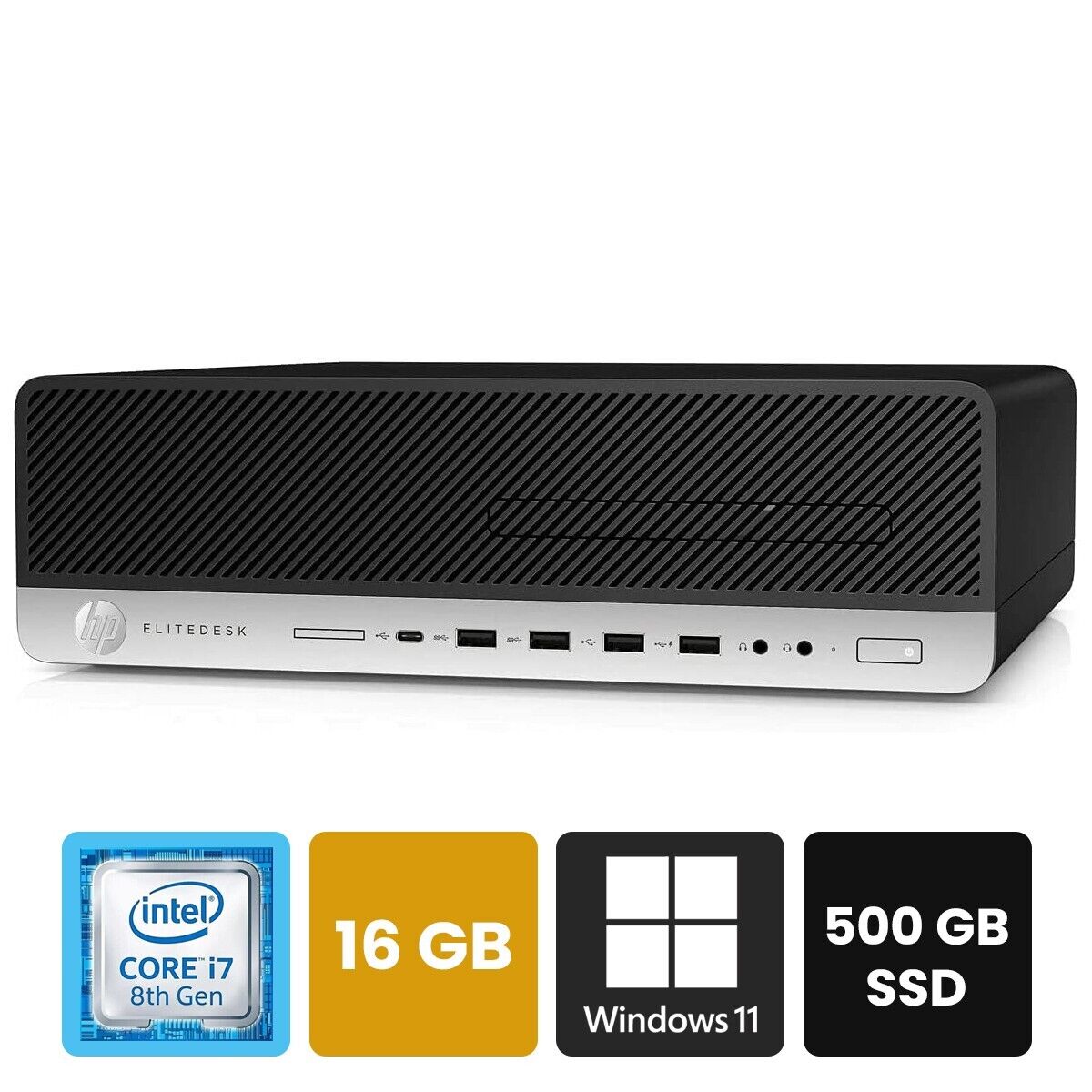HP EliteDesk SFF Desktop 800 G4 SFF i7-8700 16GB 500 GB SSD, Windows 11