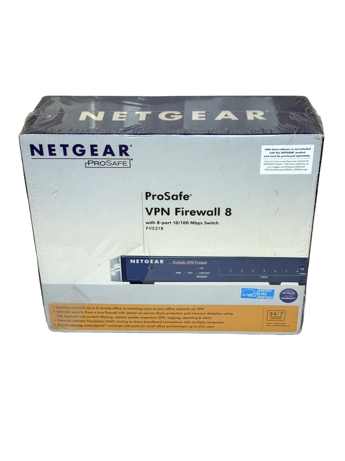 Netgear ProSafe FVS318NA 8-Port Gigabit VPN Firewall New 10/100 Mbps