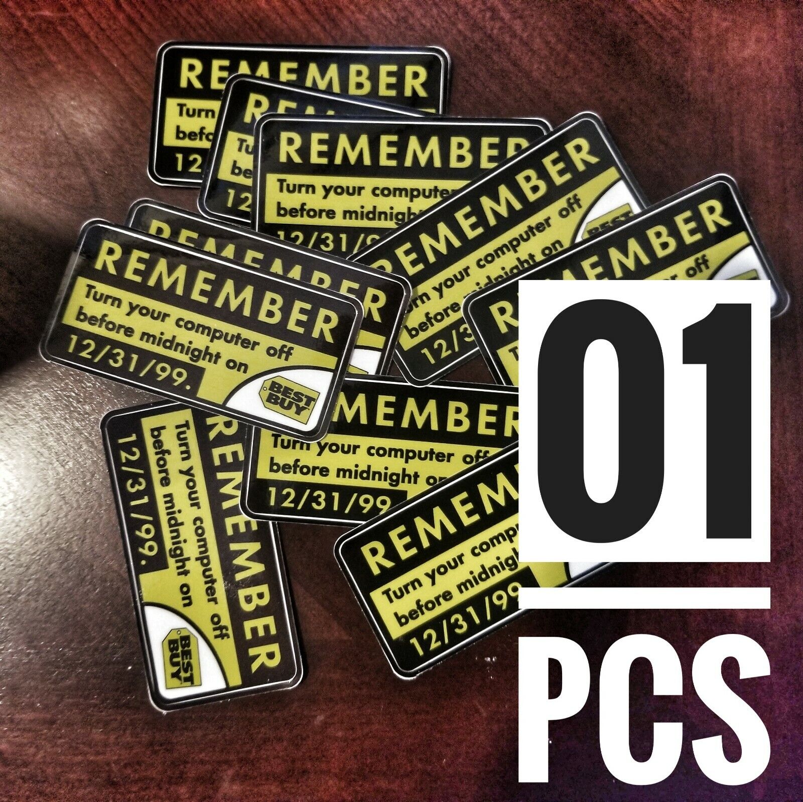 Best Buy Y2K REMEMBER Turn Your Computer Off Retro PC Case Decal Sticker 1 pcs
