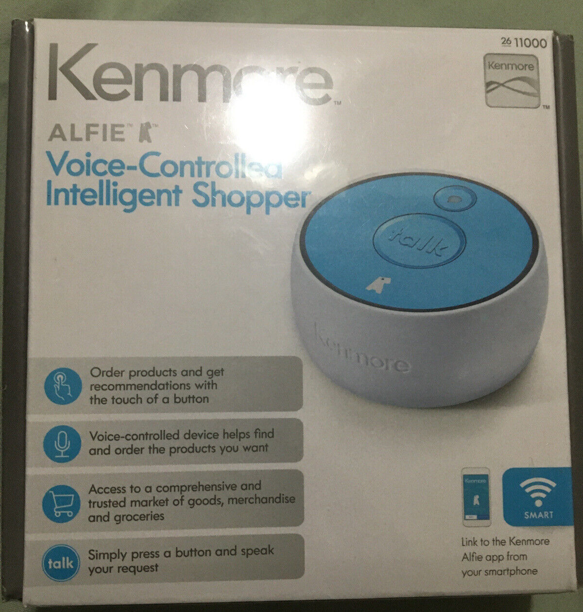 Kenmore Alfie Voice-Controlled Intelligent Shopper 11000 alfiefetch.com 
