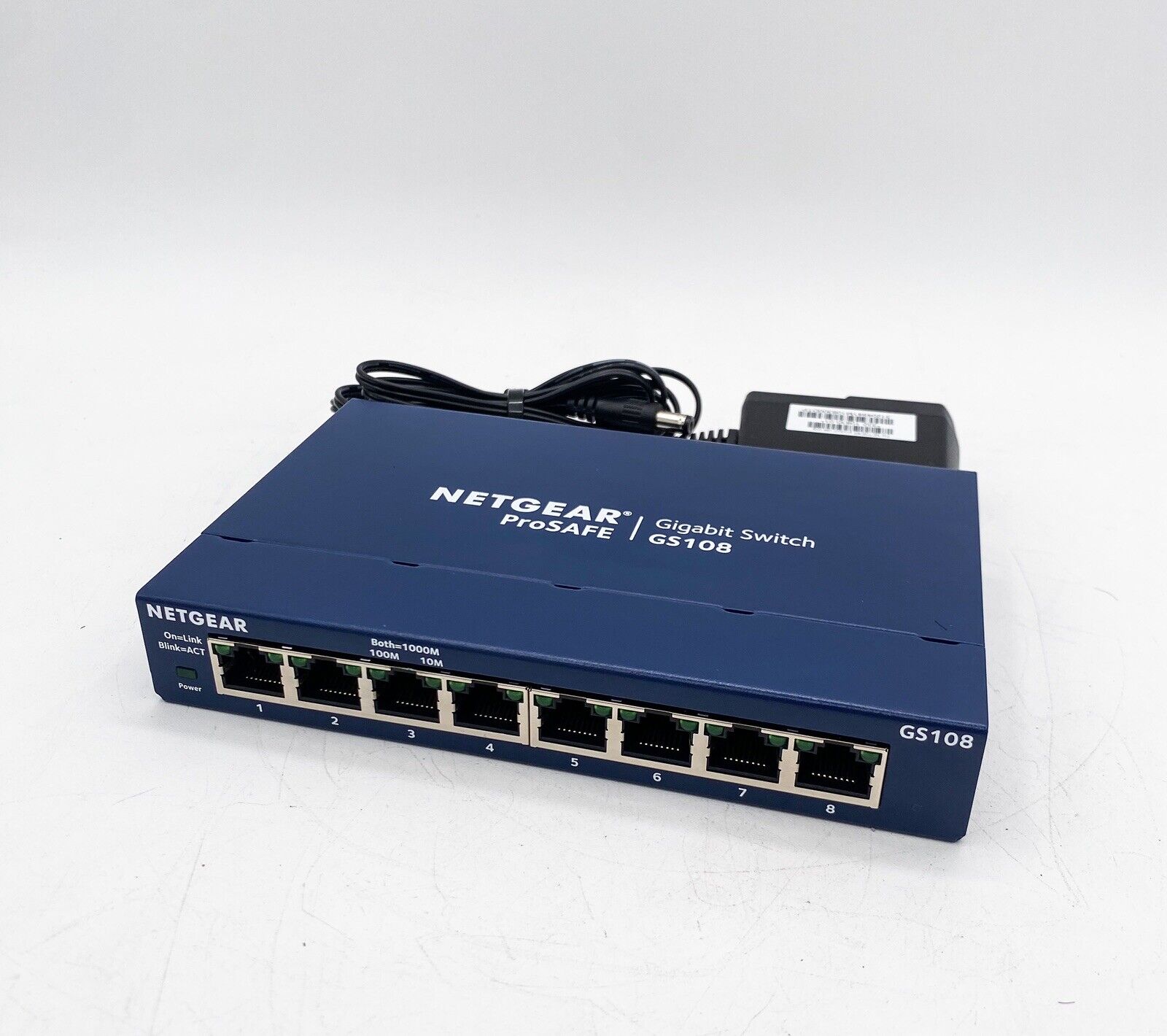 NETGEAR ProSAFE 8-Port Gigabit Ethernet Switch GS108v4 GS108 w/ Power Supply