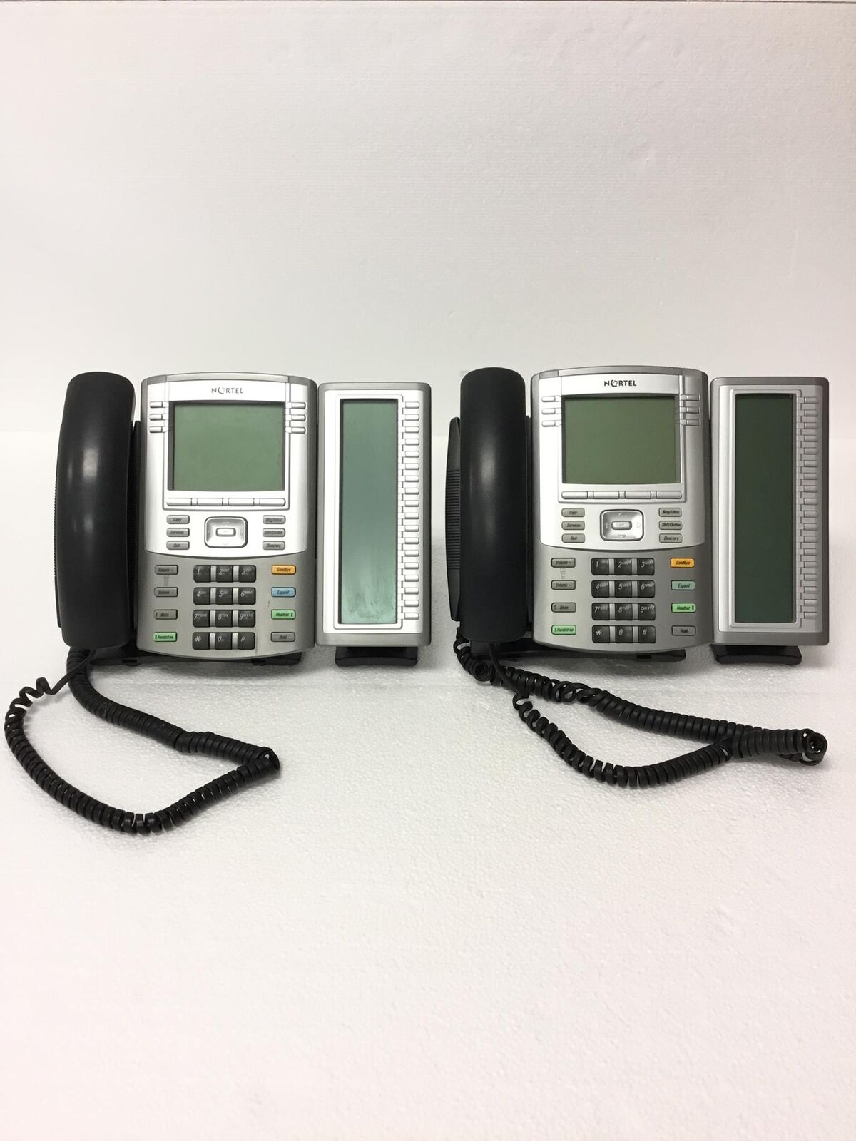 LOT OF 2 NORTEL VOIP Business Phone 1140E phones with Expansion Module NTYS08