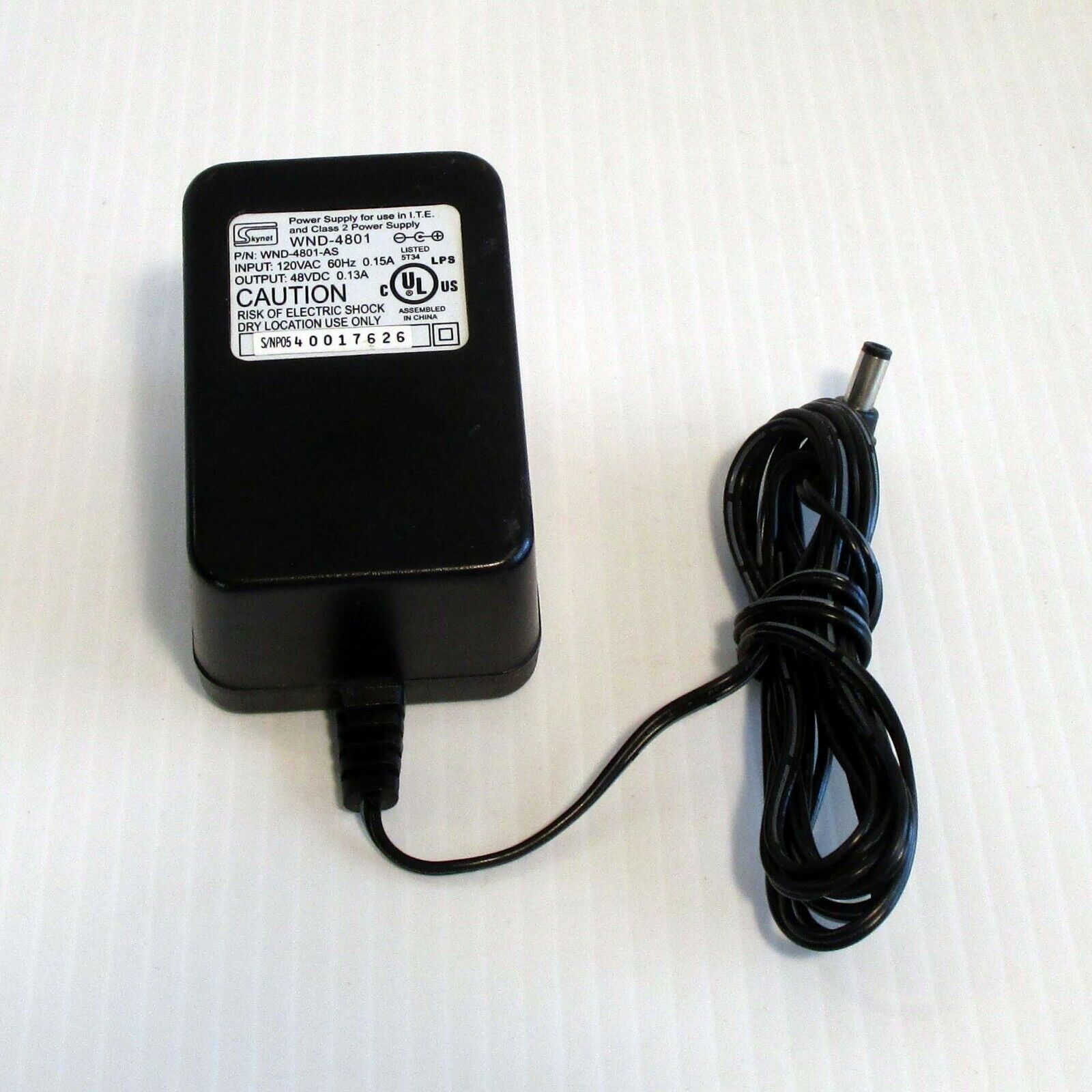 SKYNET WND-4801-AS Replacement 48V - 0.13A  Ac Adapter for AASTRA VoIP Phones