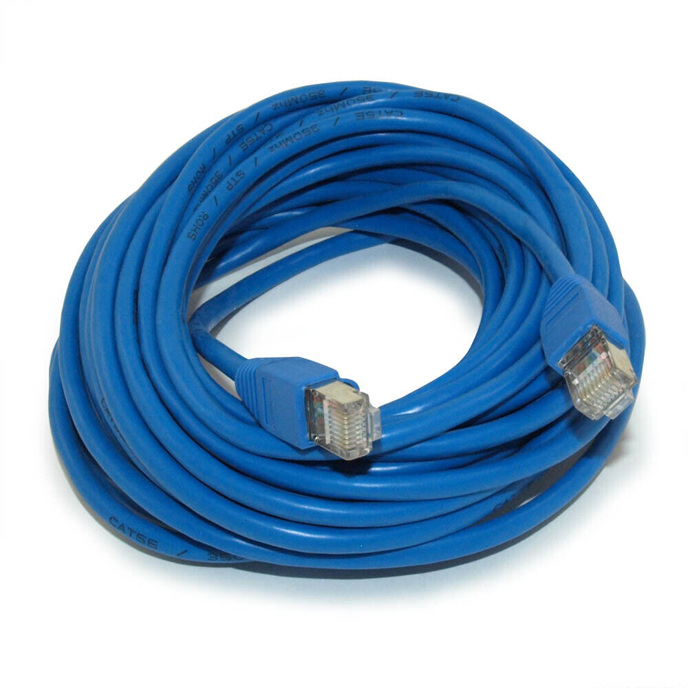 35ft Cat5E SHIELDED Ethernet RJ45 Patch Cable Stranded Snagless Booted BLUE