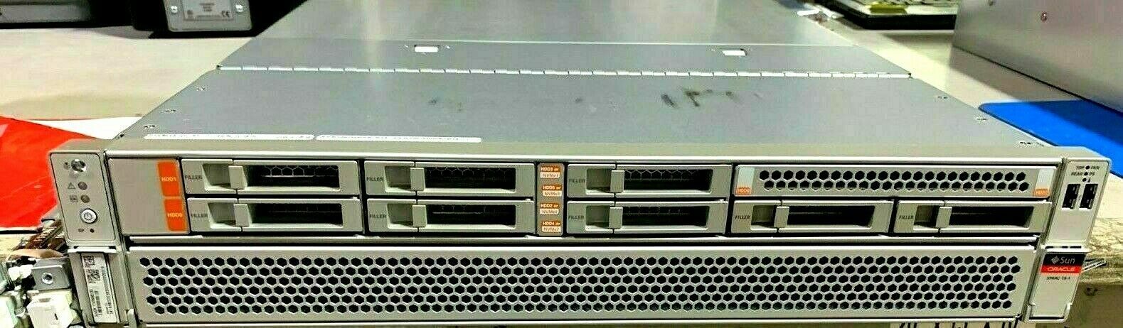 Oracle T8-1 SPARC 32-Core 5.0GHz CPU 256GB, 2x 1.2TB, 2x 6.4TB NVMe, Rack Rails