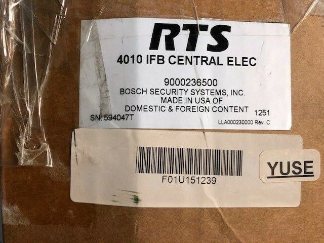  RTS Telex Model 4010 Central Electronics Series 4000 IFB System F01U151239