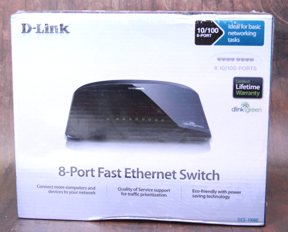 Brand New Sealed D-Link DES-1008E 8-Port Fast Ethernet Switch