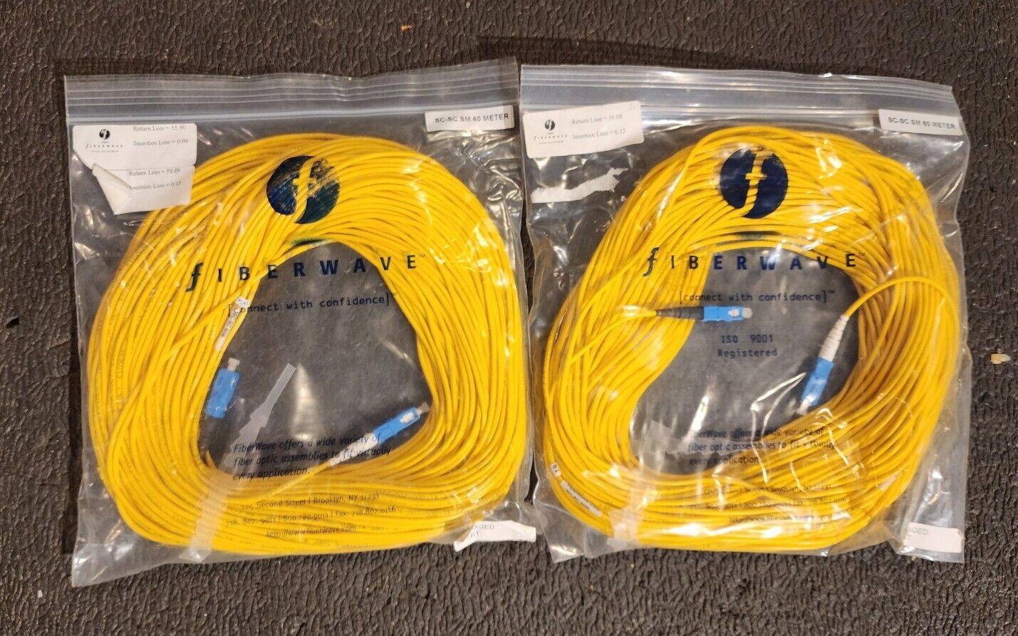 LOT OF 2 190 Feet Of SC-SC Single Mode Fiber Optic Network Cable New A++