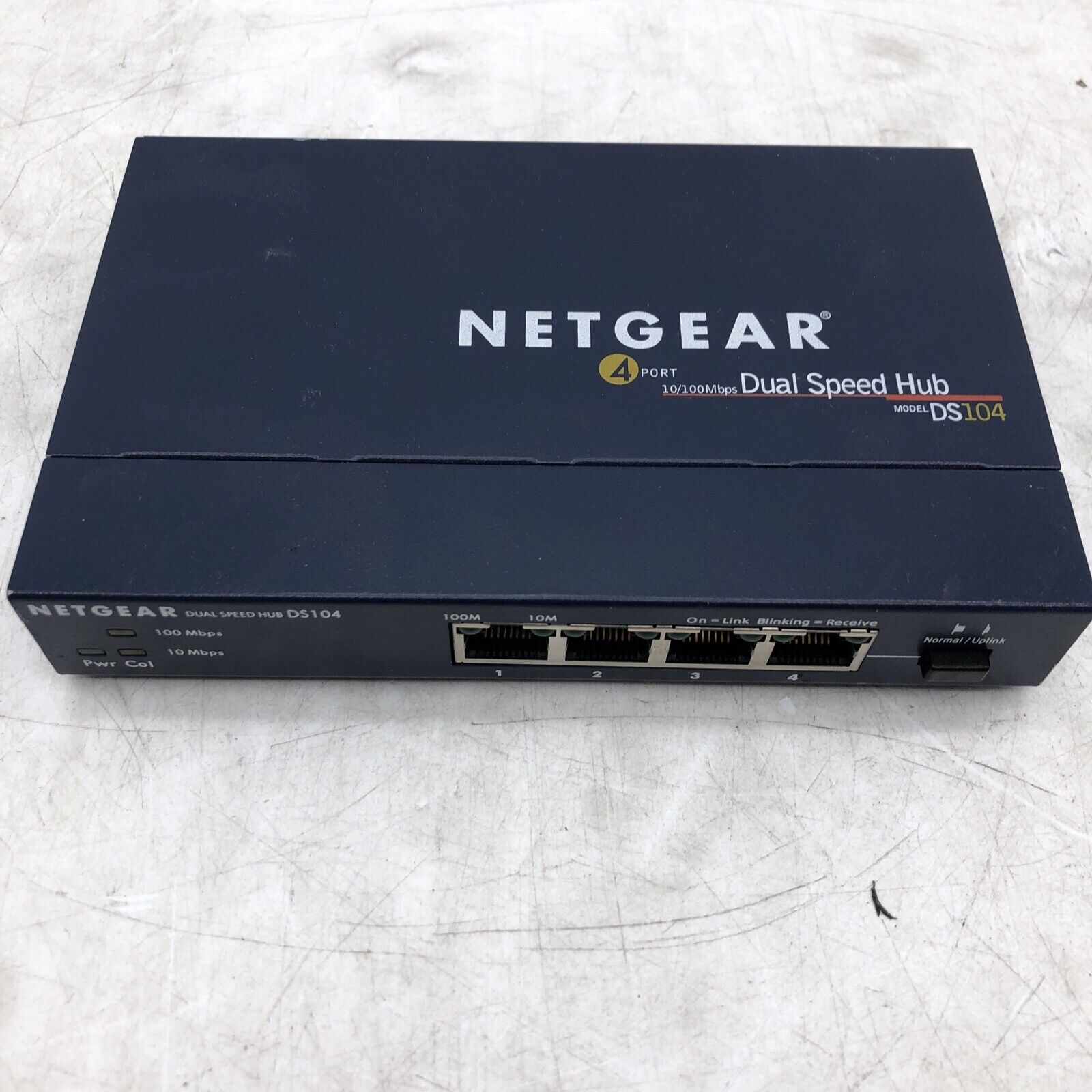 Netgear Dual Speed Hub Model DS104 without Cords 4 Ports TESTED FOR POWER