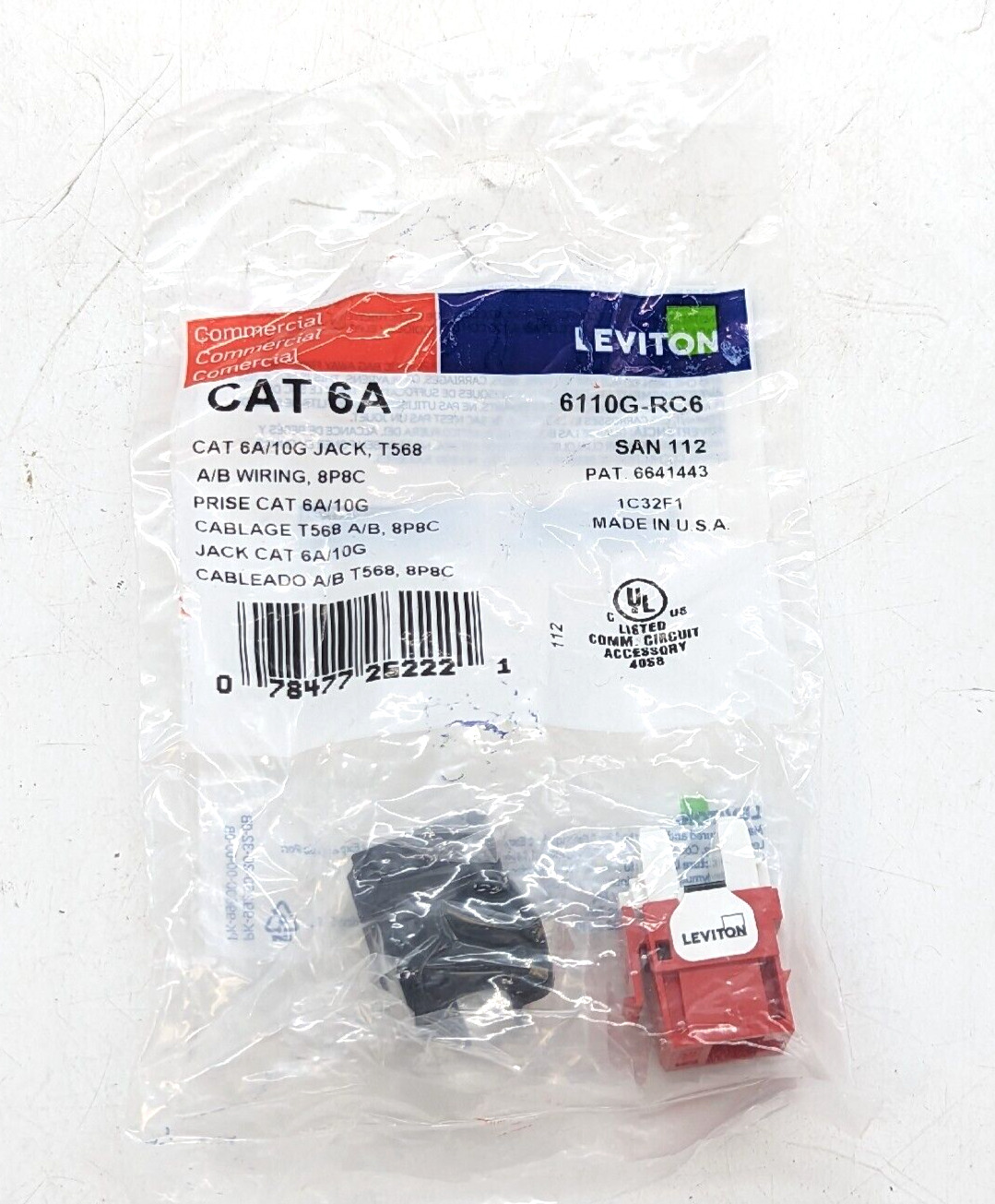 LOT OF 10 NEW Leviton 6110G-RC6 Extreme CAT 6A UTP Jack
