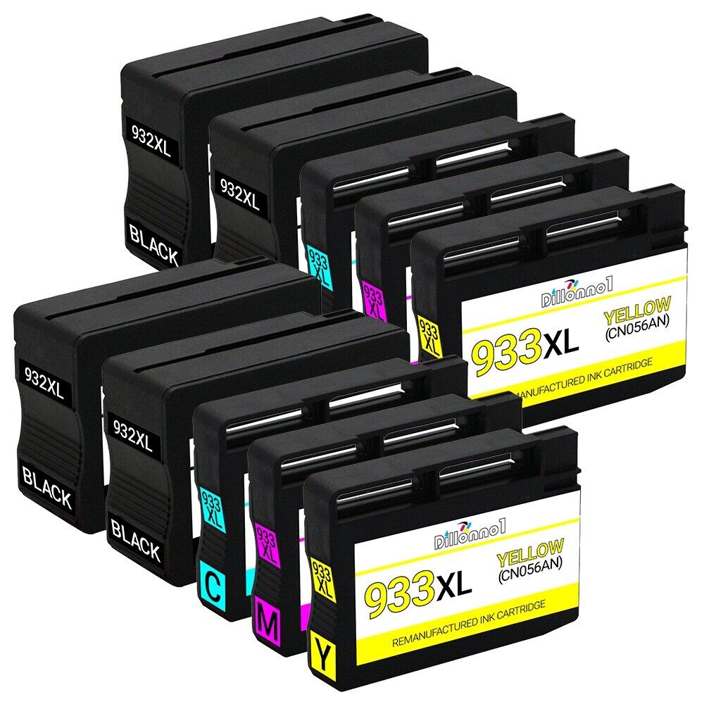 10 PACK For HP 932XL 933XL Ink Cartridges For Officejet 6100 6600 Printer Series