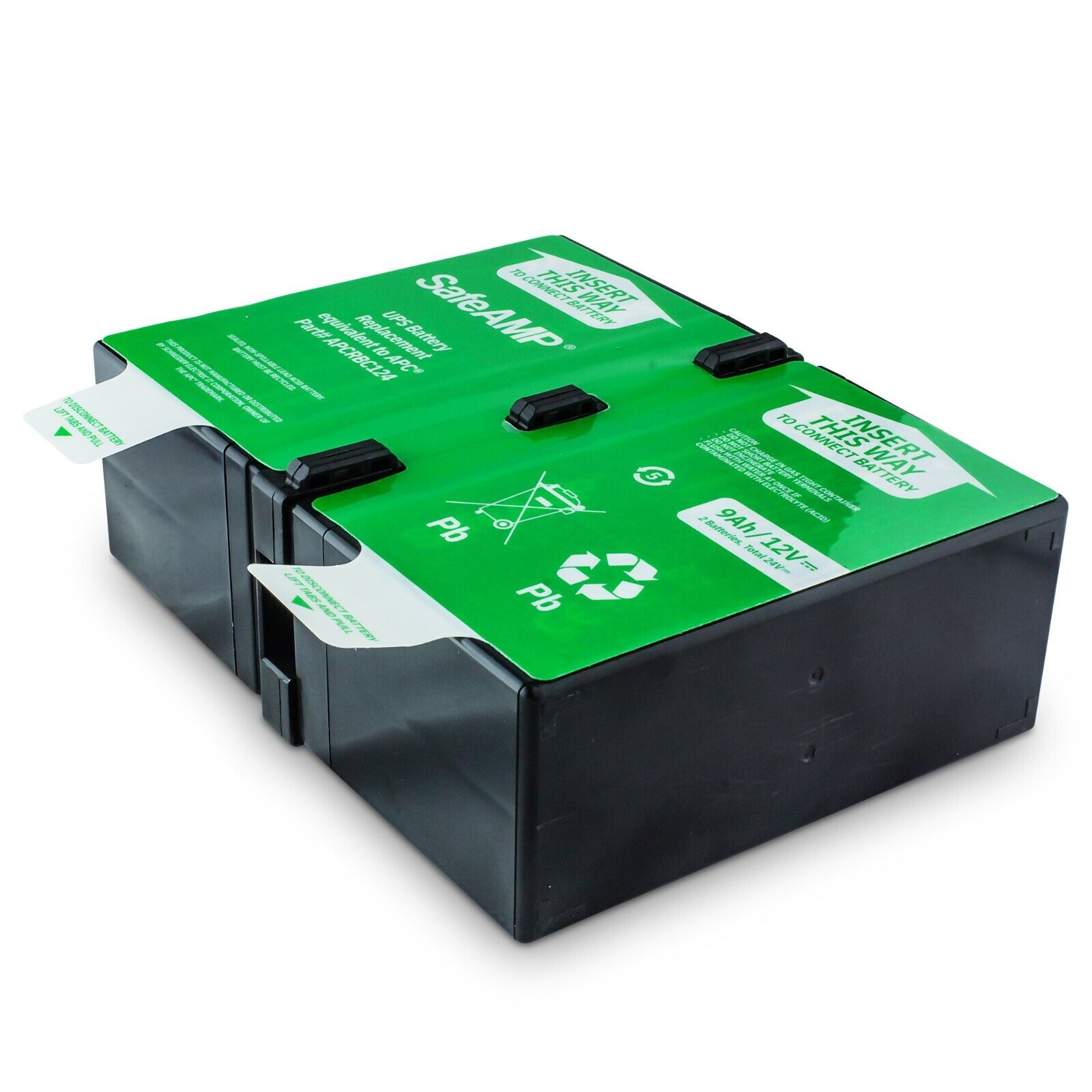 SafeAMP UPS 9Ah, 24VDC VRLA Battery Replace APC Models RBC124 and RBC123.