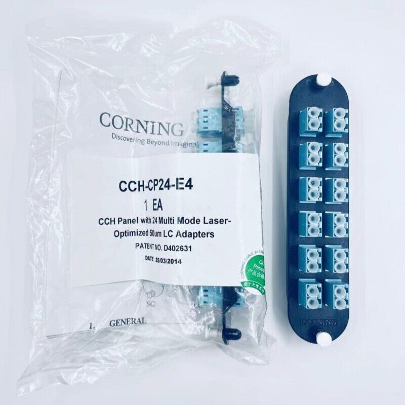 Original CORNING CCH-CP24-E4 24 Fiber Optical Panel 12 LC Duplex OM3 OM4 Adapter