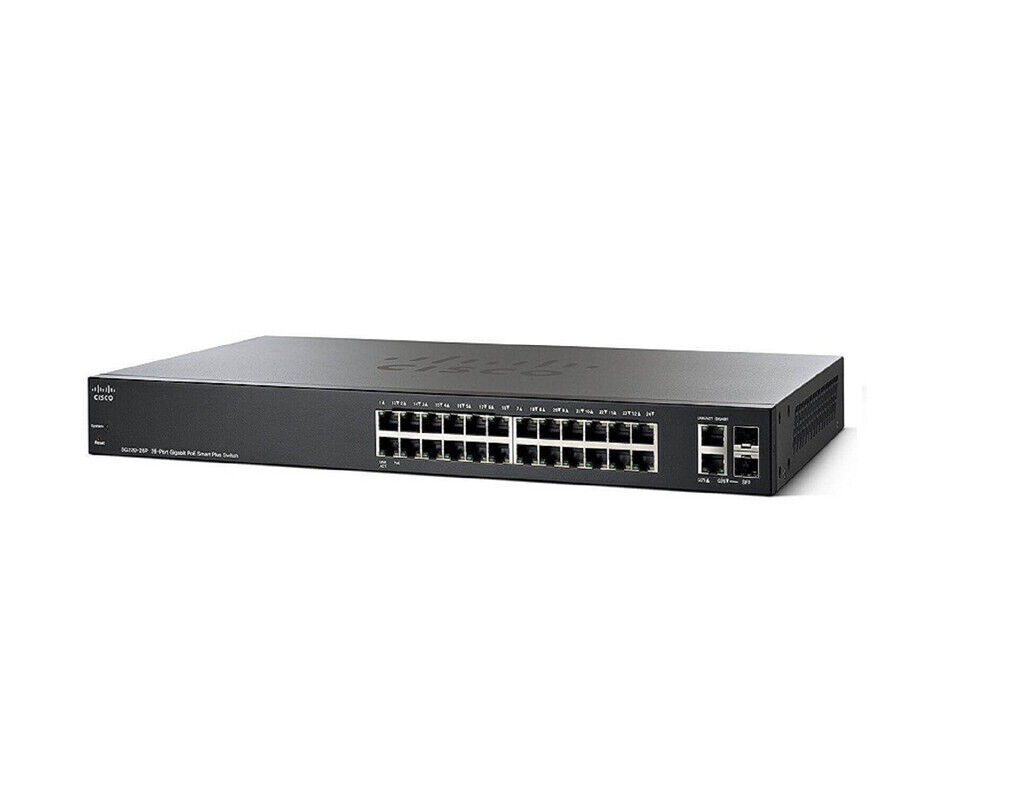 Cisco SG220-26P-K9 Smart Plus Gigabit SFP PoE+ Managed Switch 1 Year Warranty