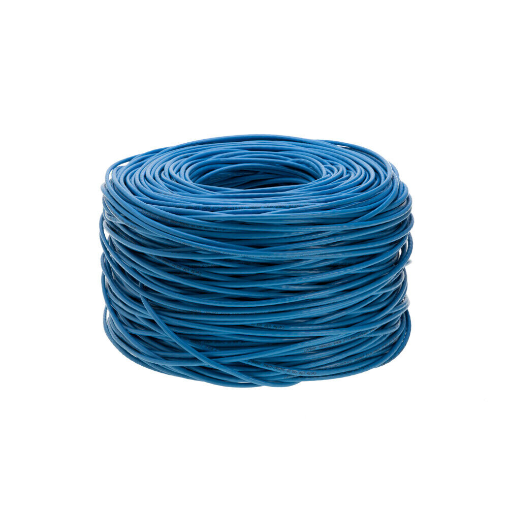 500ft 1000ft CAT5e Bulk Cable Solid Network Wire White Blue Gray Black