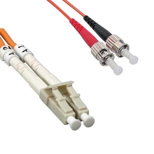 Pack of 4 5M LC ST 50/125 Duplex Multimode Fiber Optic Cable