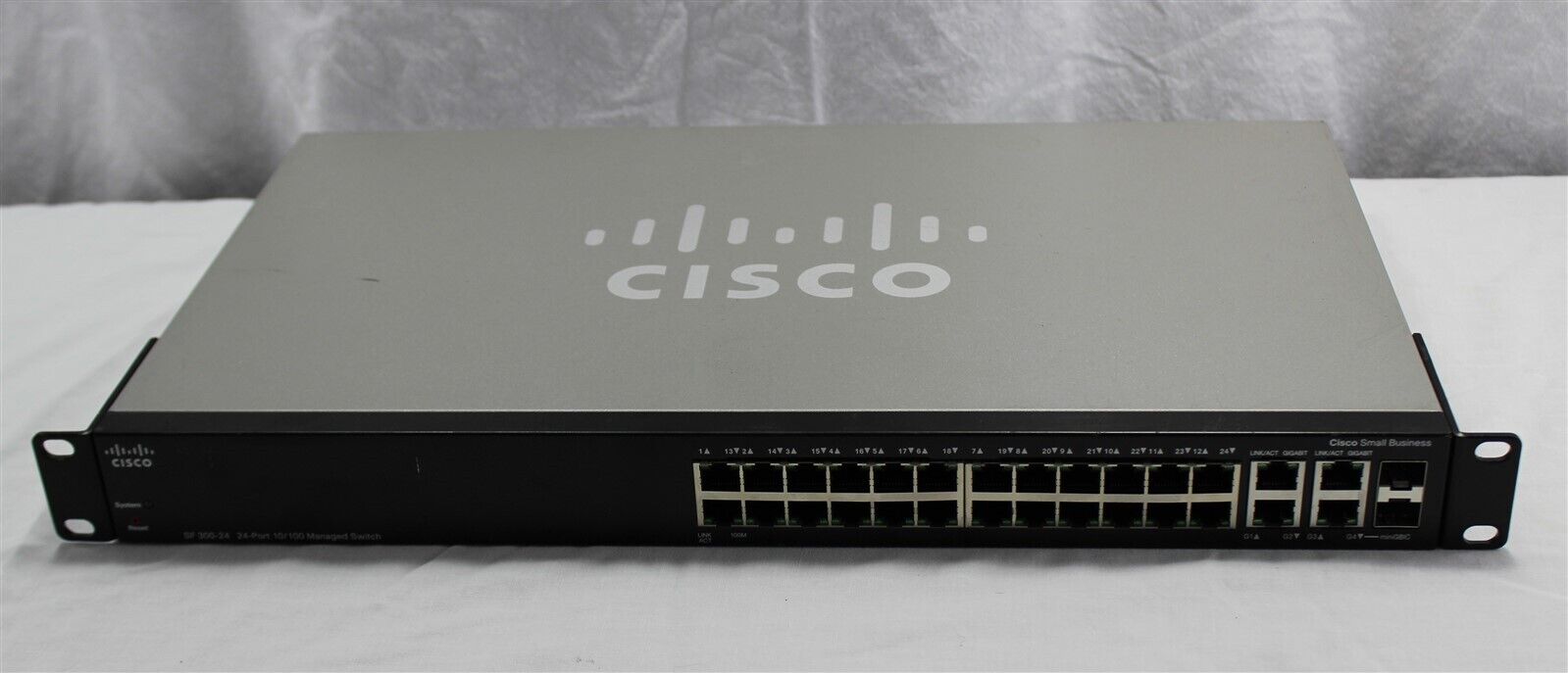 Cisco Model SF300-24 Network PoE Managed Switch - Tested Works - With AC Cable