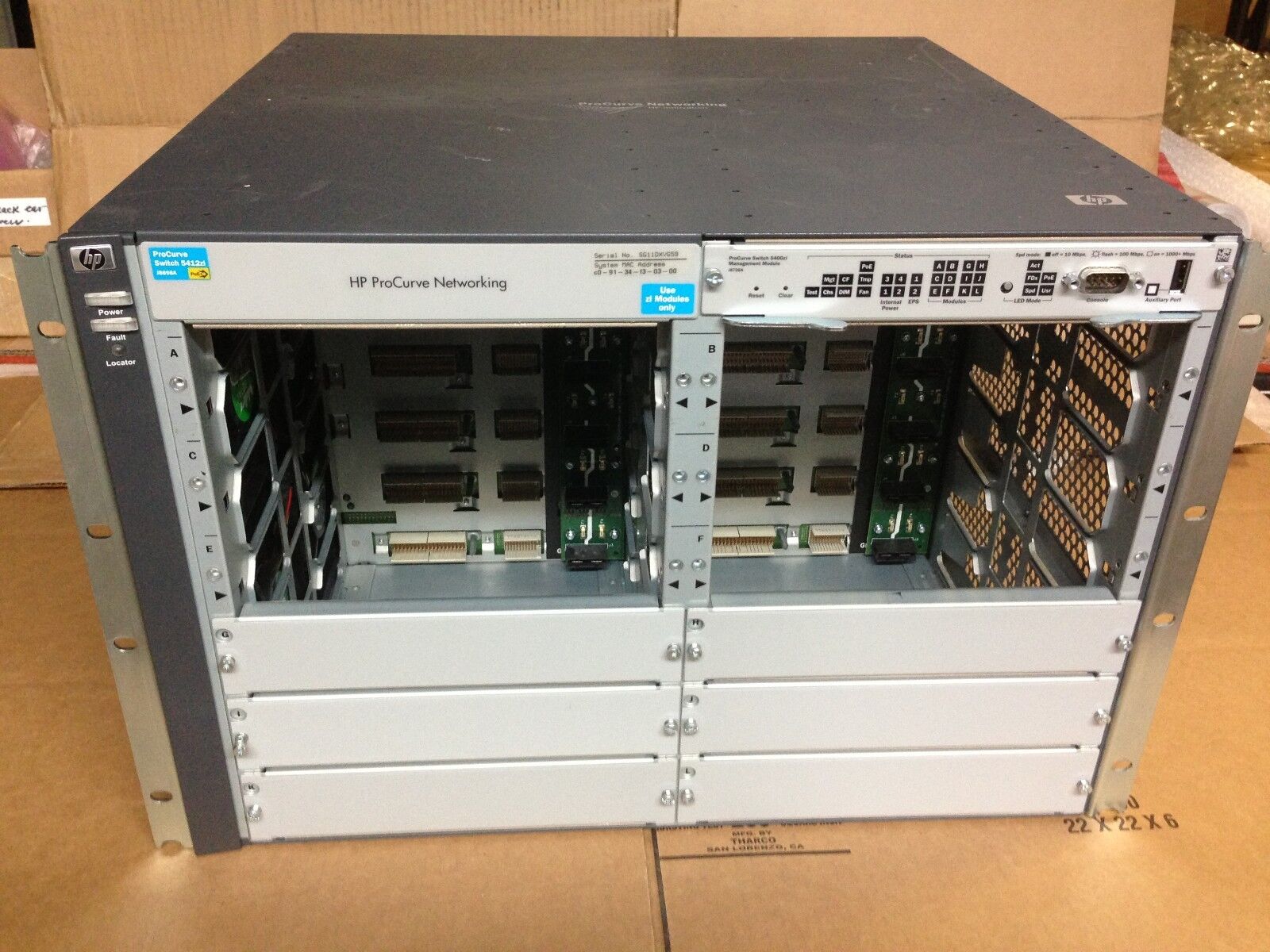 J9643A HP HPE 5412zl J8698A Switch chassis with Premium Software rack mouth USED