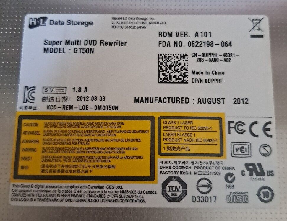 SALE Lot Of 5 H-L Data Super Multi DVD Rw GT50N  Internal SATA DVD Drive...