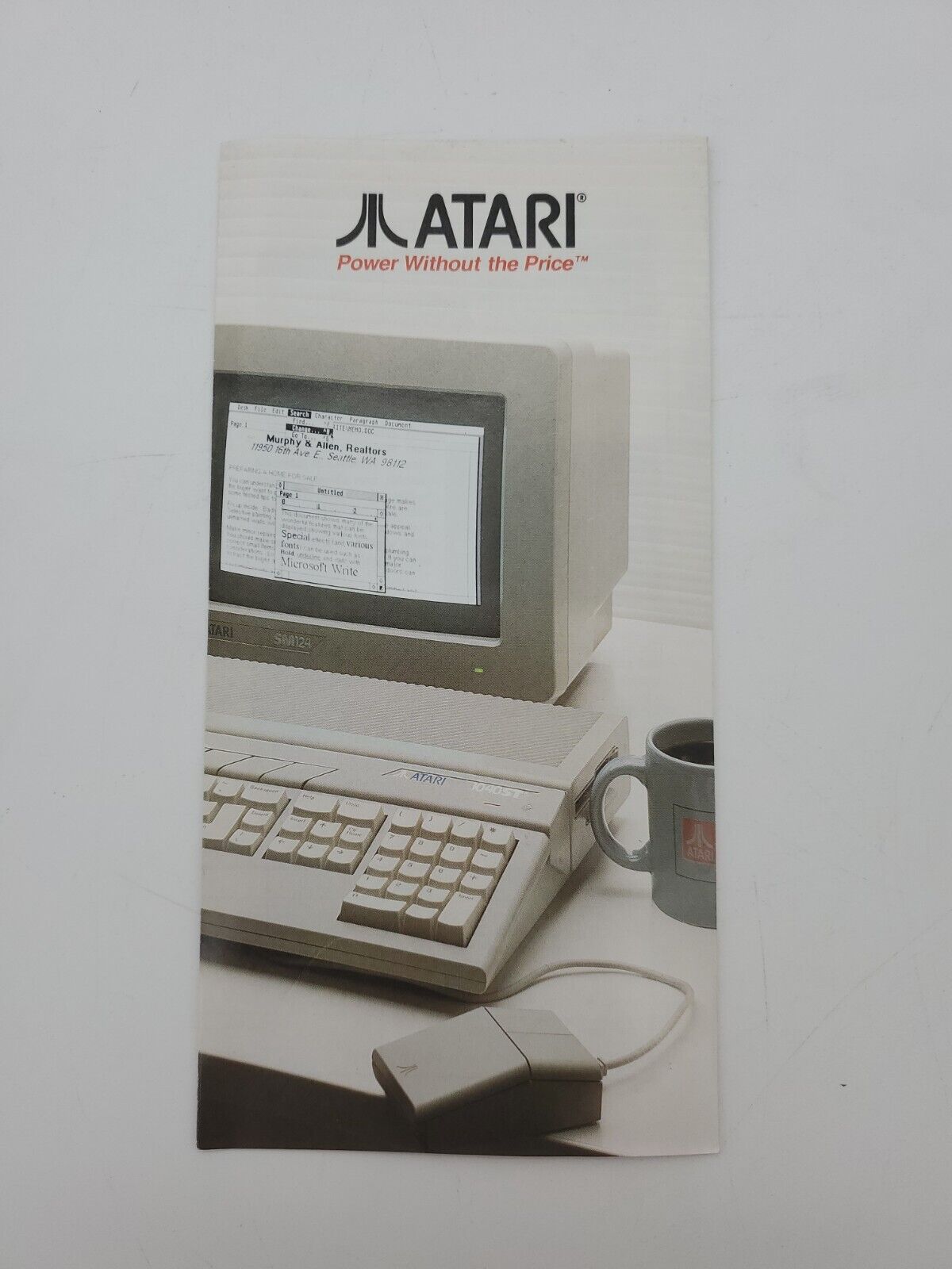 Atari 1040st Sales Brochure Pamphlet Power Without The Price Vintage 80s