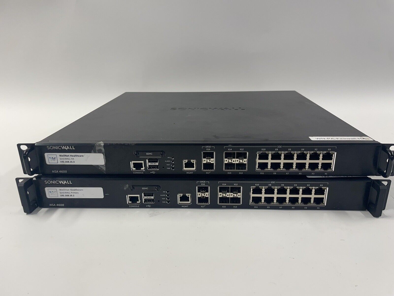 2x Dell SonicWALL NSA 4600 Network Security Appliance Firewall