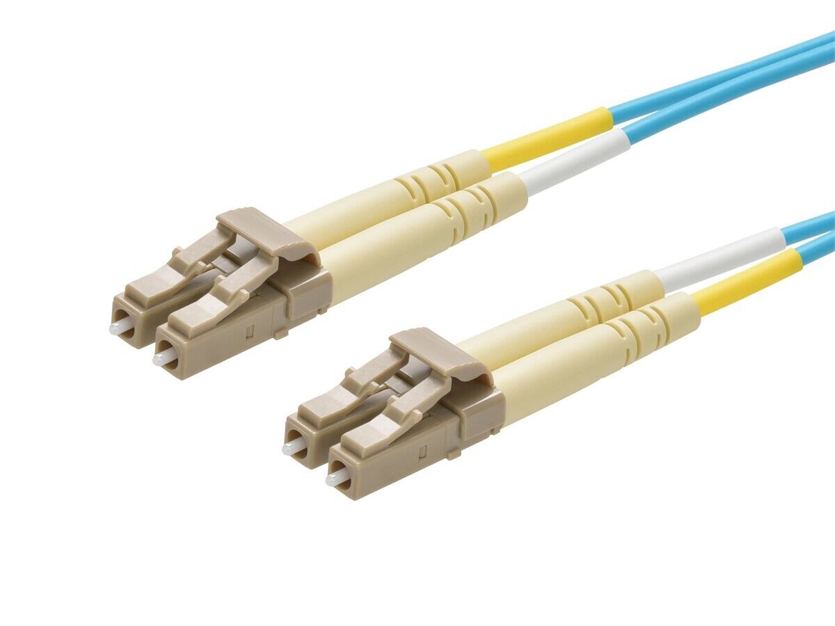 Monoprice OM4 Fiber Optic Cable - 10 Meters, Aqua, LC/LC, UL, 50/125, Multi Mode