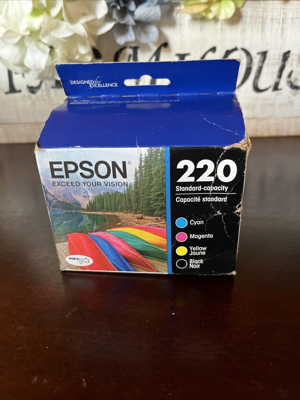 Epson 220 CMYB Ink Cartridge Set of 4 OEM NEW Sealed Exp 09/2026