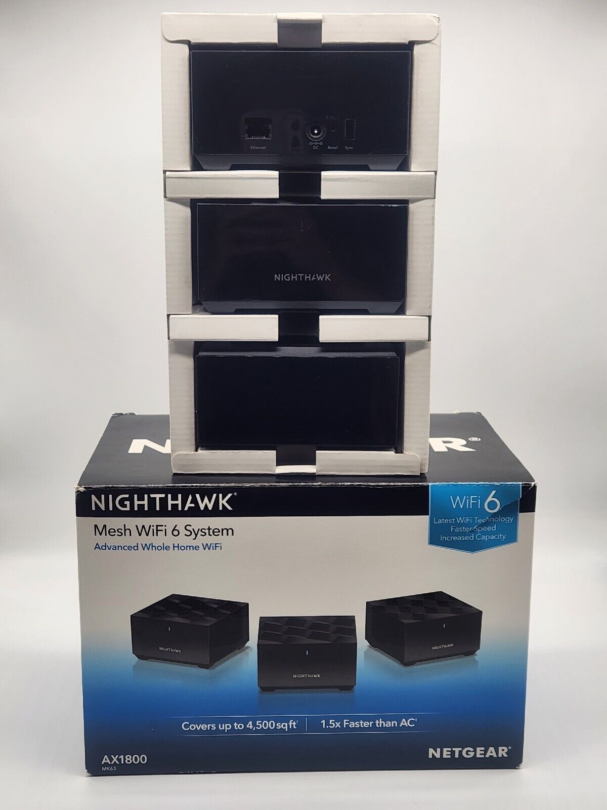 NETGEAR MK63-100NAR Nighthawk Home Mesh WiFi6 System 3 pack