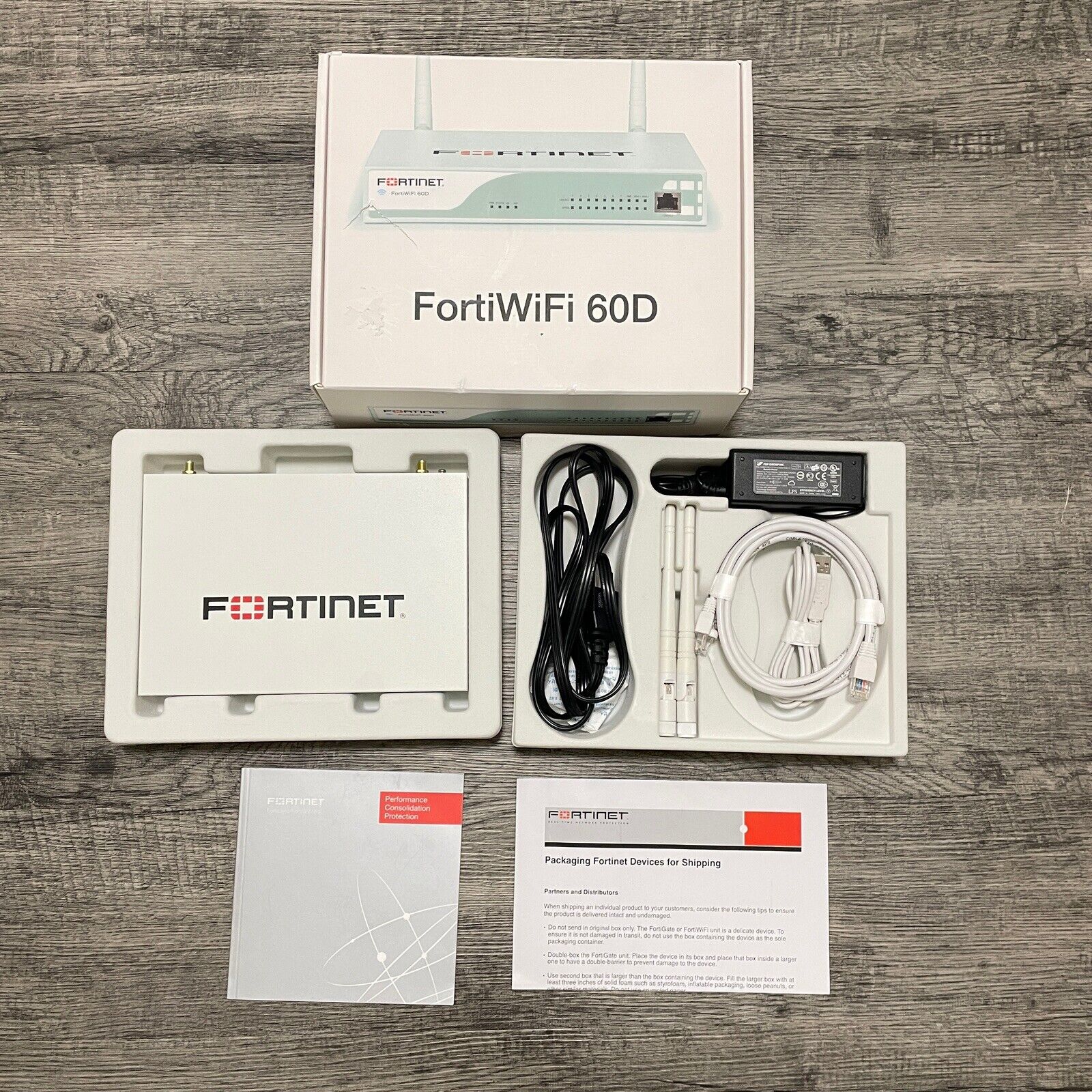 Fortinet Fortiwifi 60D FG-60D Security Appliance Firewall AC Adapter Open Box