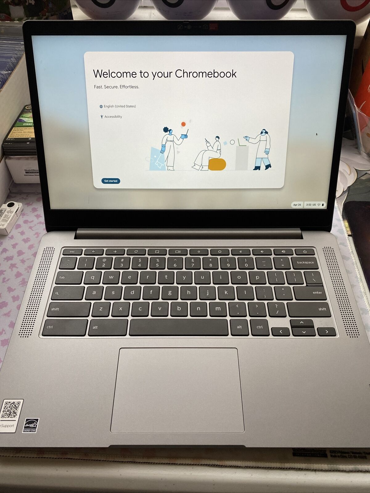 Used Lenovo Chromebook Laptop, Ideapad 3- 14m836, Type 82kn 