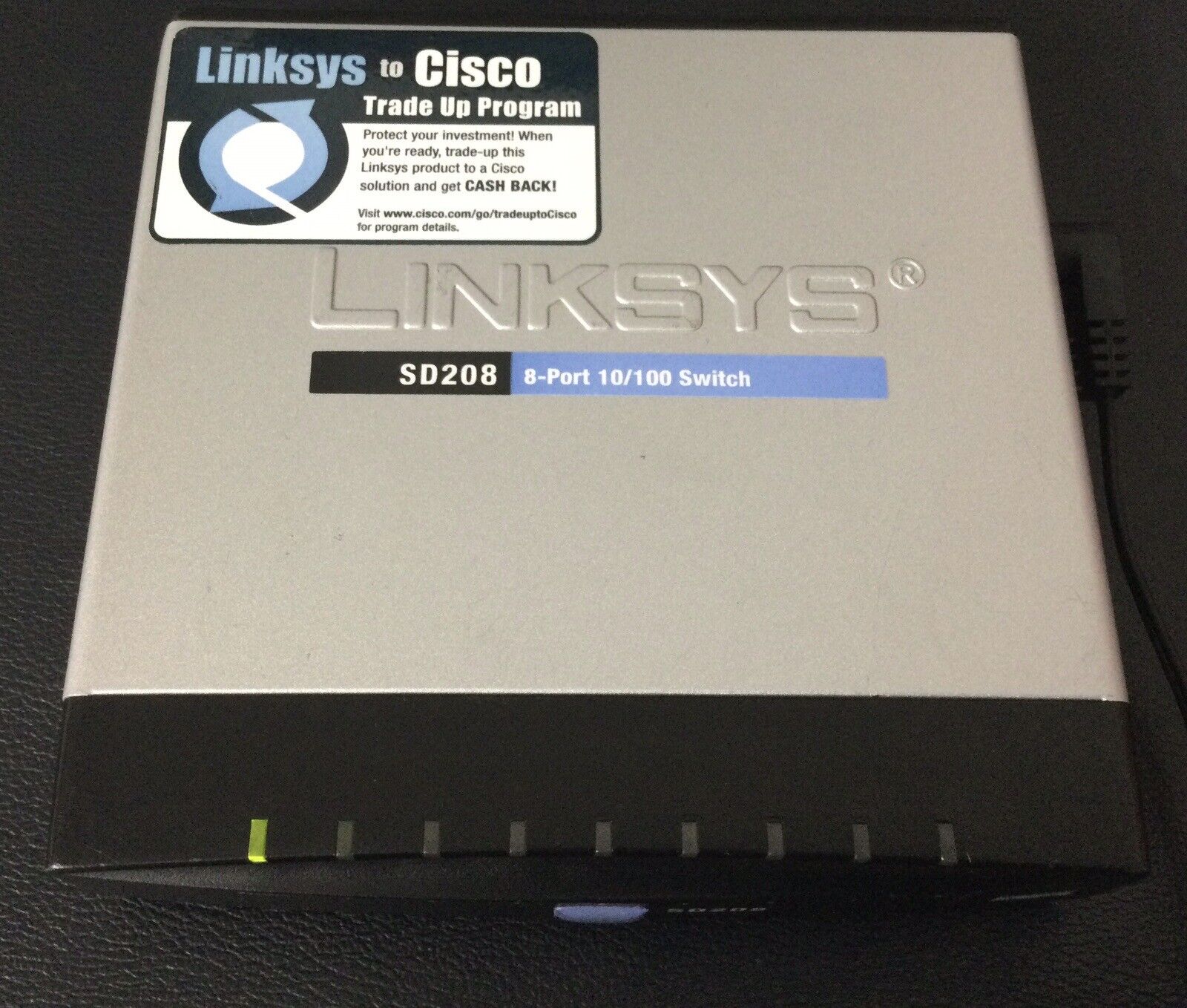 Cisco Linksys SD208 8-Port 10/100 Switch Network Hub Version 1.1- w/ AC Adapter