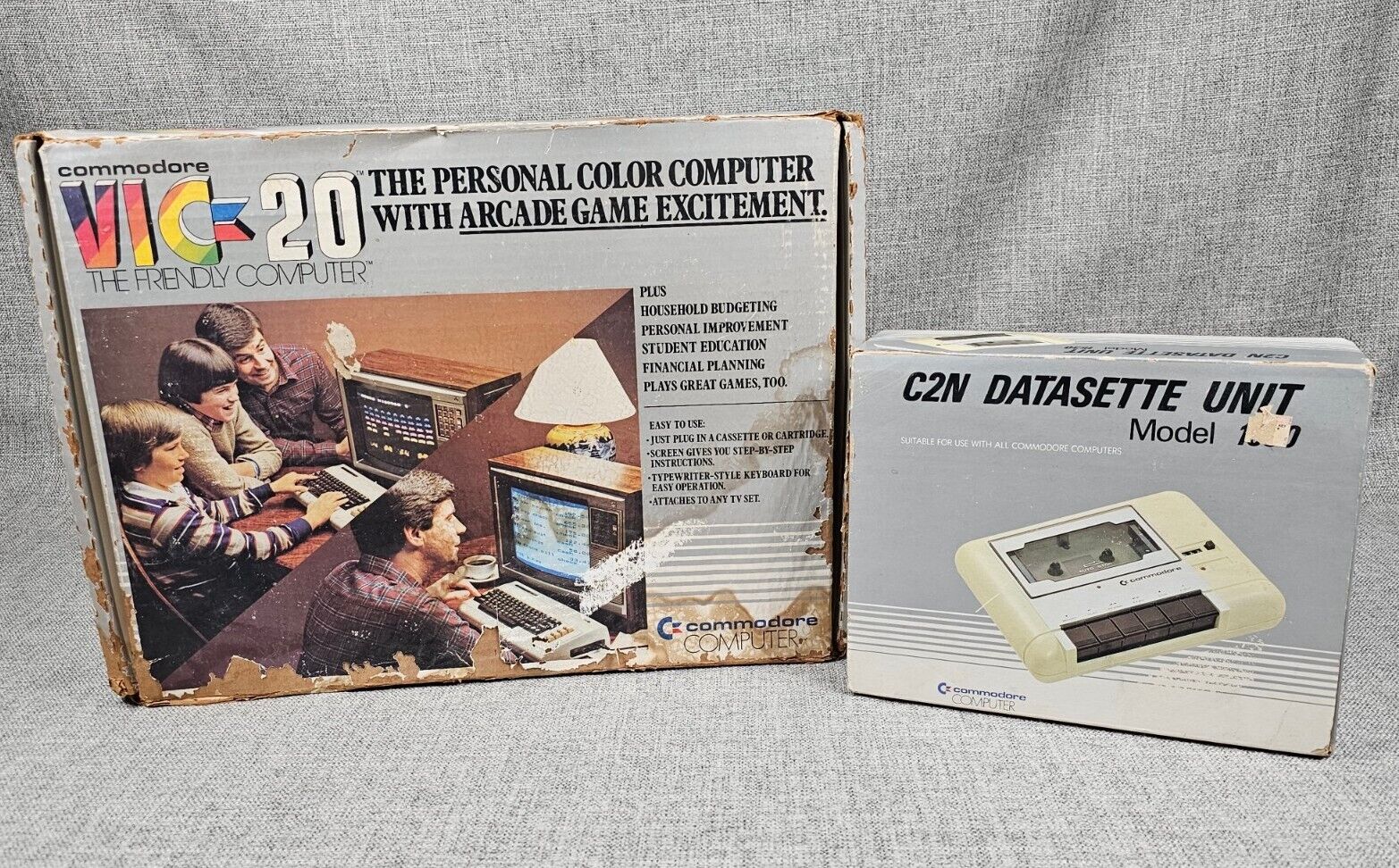 Vintage Commodore VIC 20 + C2N Datasette 1530 Complete In Box Tested Working