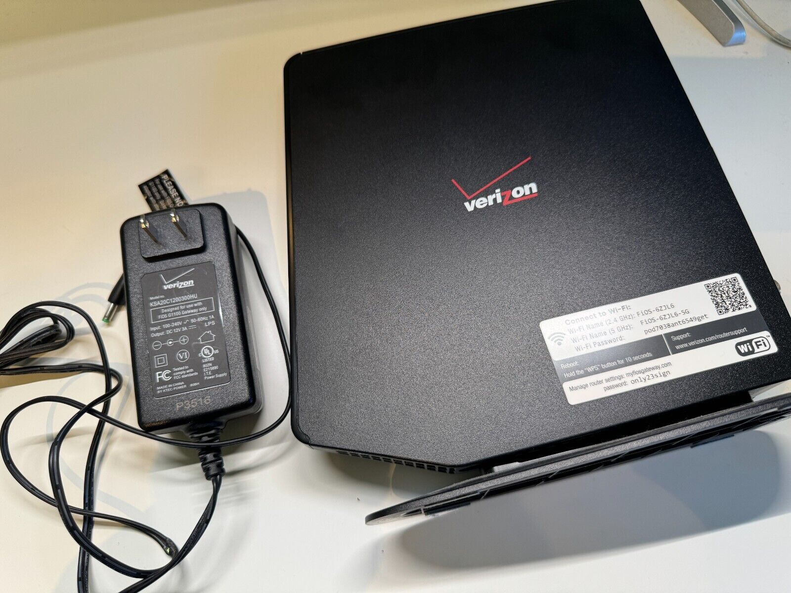 Verizon G1100 Router FiOS-G1100 Dual Band W/AC &Cat 5E With Stand Fios Firmware