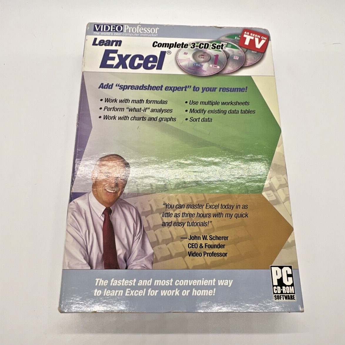 Video Professor Learn Excel 3-CD Set [PC CD-ROM]