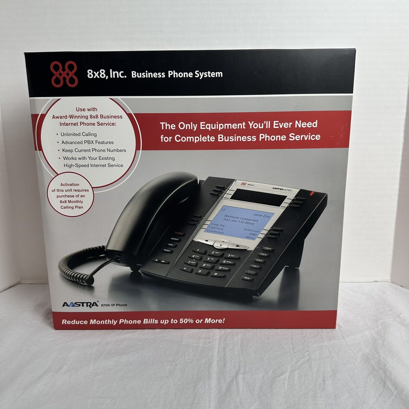 AASTRA 6755i IP Charcoal Phone Full Set for Home&Office Use 80-001222-07