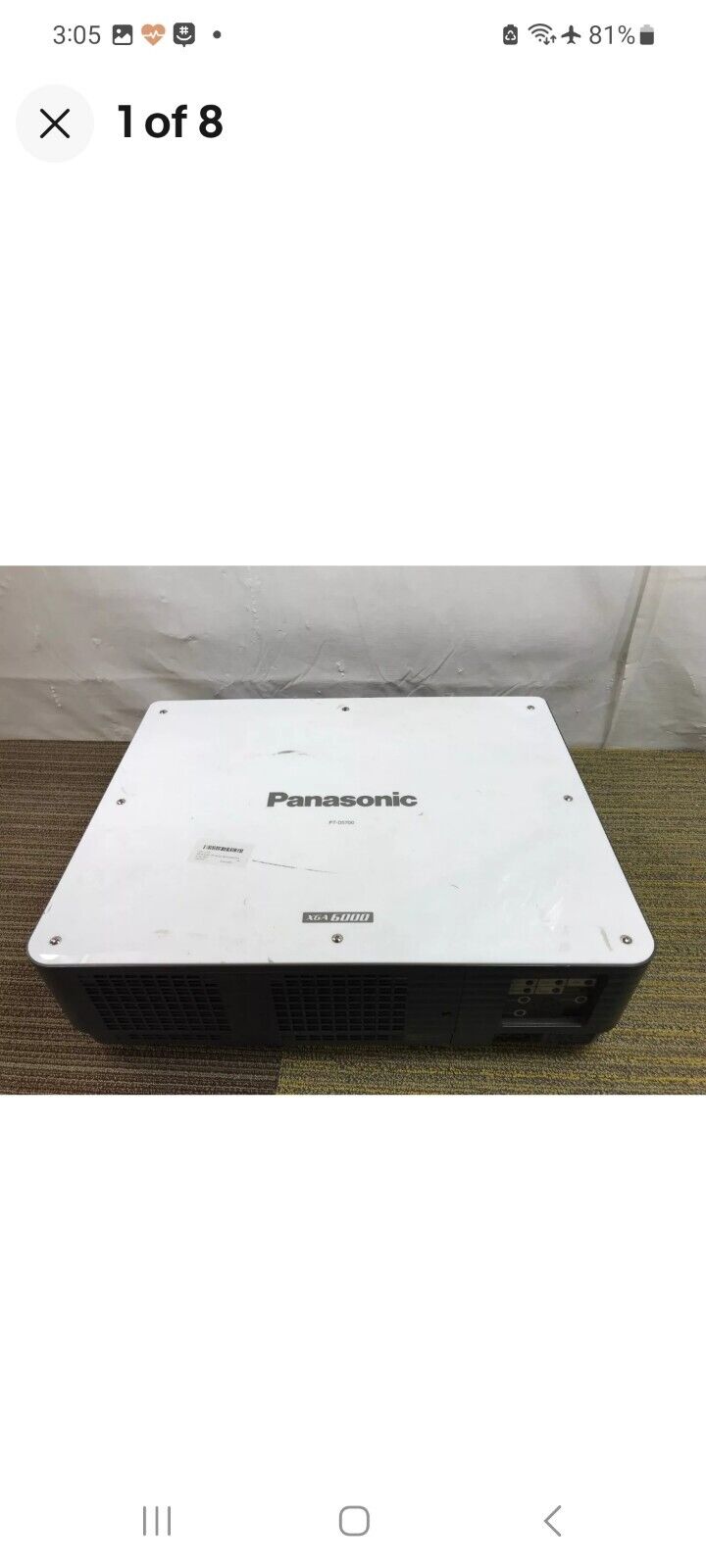 PANASONIC PT-D5700 WGA 6000 DLP PROJECTOR