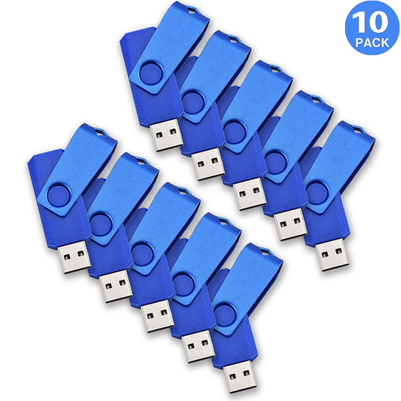 Wholesale Blue 10/ 50/ 100pcs 2GB 4GB 8GB 16G 32G 64G Metal USB 2.0 Flash Drives