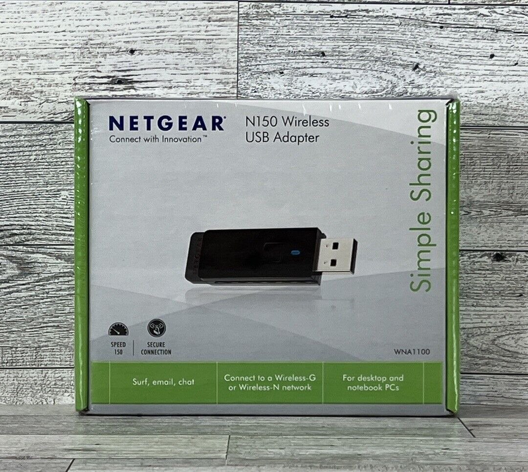 Netgear N150 Wireless USB Adapter Simple Sharing Model WNA1100 Brand New Sealed