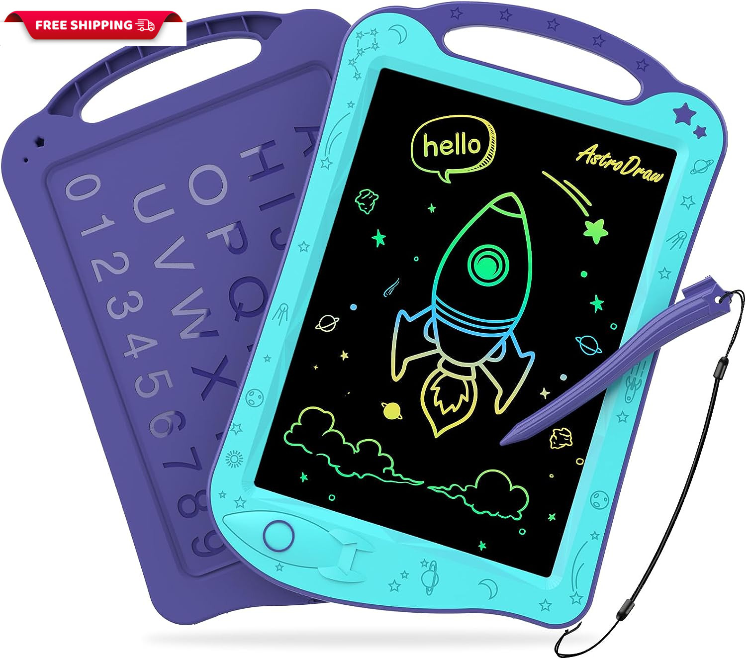 Astrodraw Drawing Pad Toys, Colorful LCD Writing Tablet for Kids, Doodle Board f