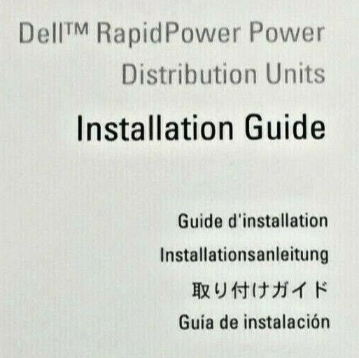 NEW OEM Installation Guide for APC Dell RapidPower Power Distribution Units PDU