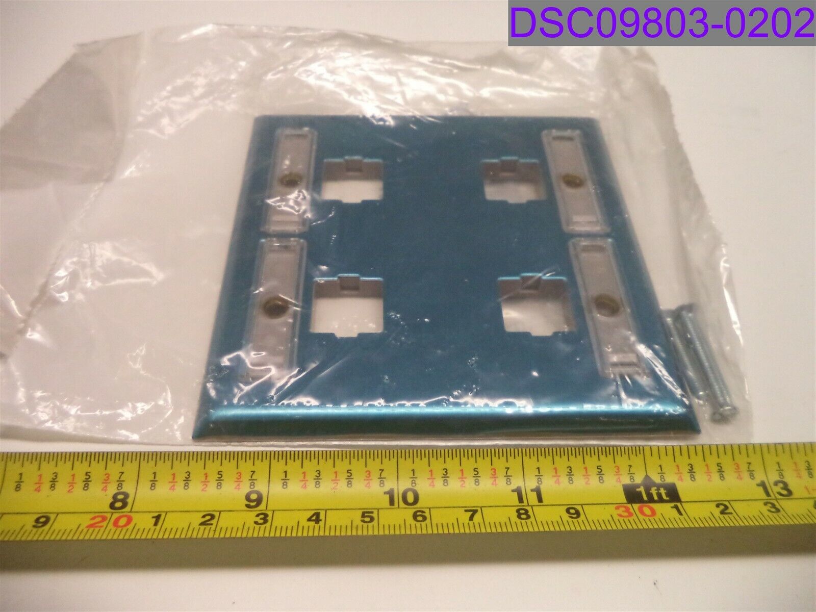 Commscope M24SP-1 4-Port 2-Gang SS Faceplate w Label P/N 760100875