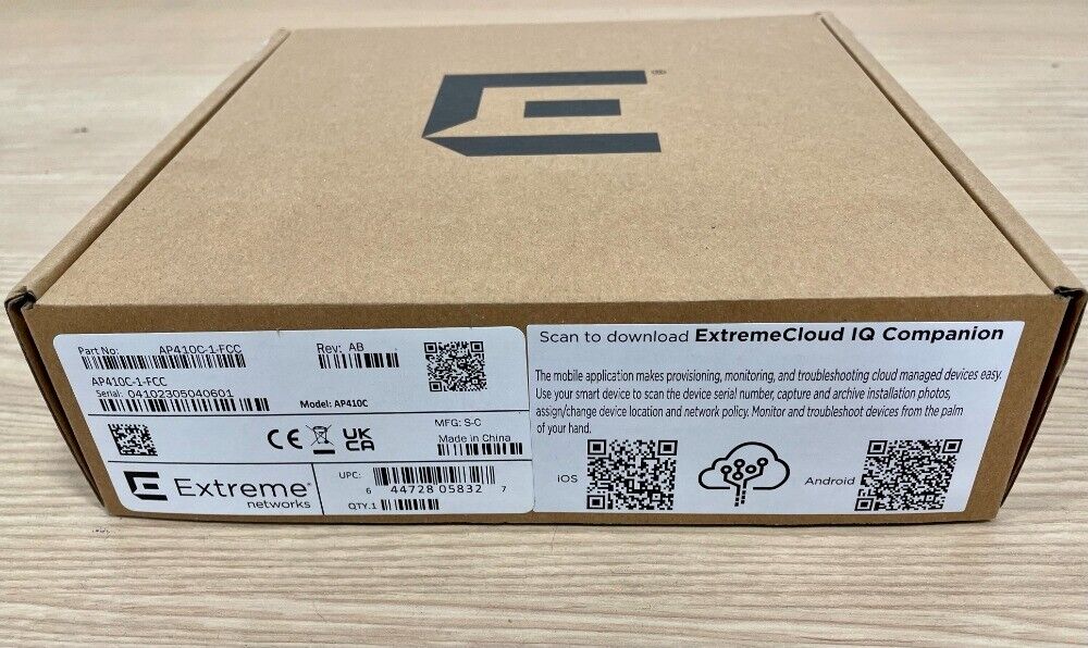New Extreme Networks Extreme AP410C-1-FCC Wireless WiFi6 Access Point