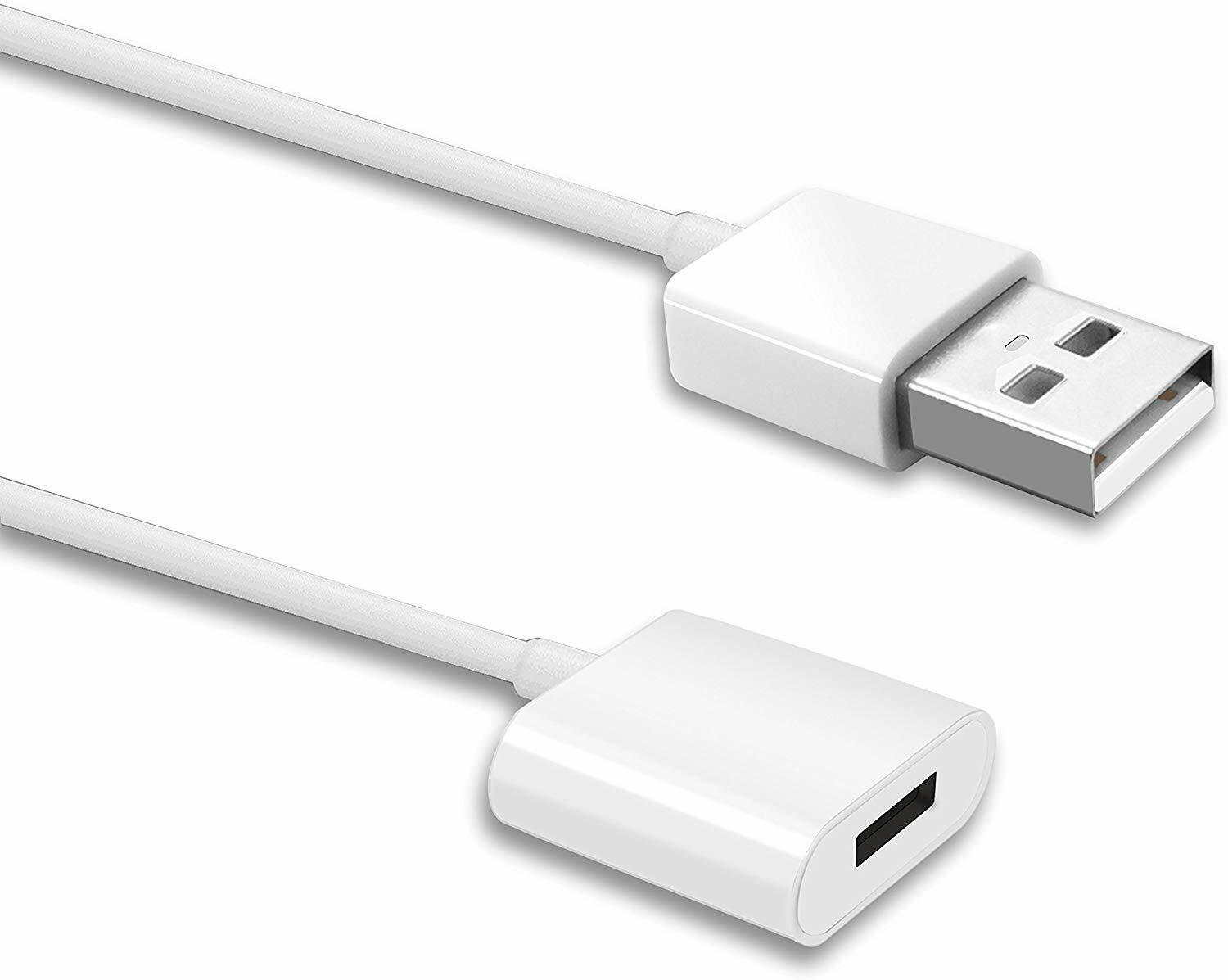 TechMatte Flexible Charging Adapter Cable for Apple Pencil (5 Feet, White)