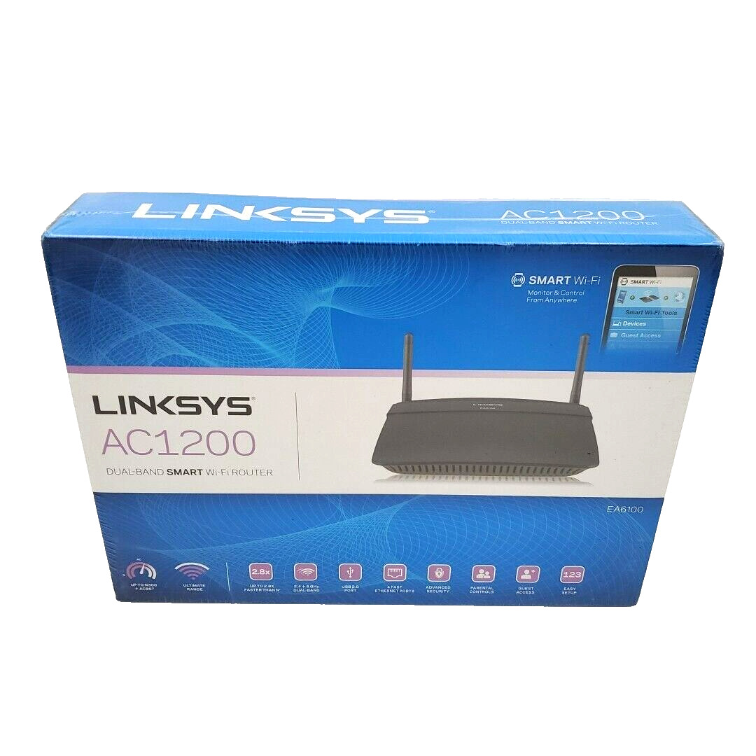 Linksys - AC1200 Router - Model EA6100-VV - Dual Band Smart Wi-Fi - NEW SEALED