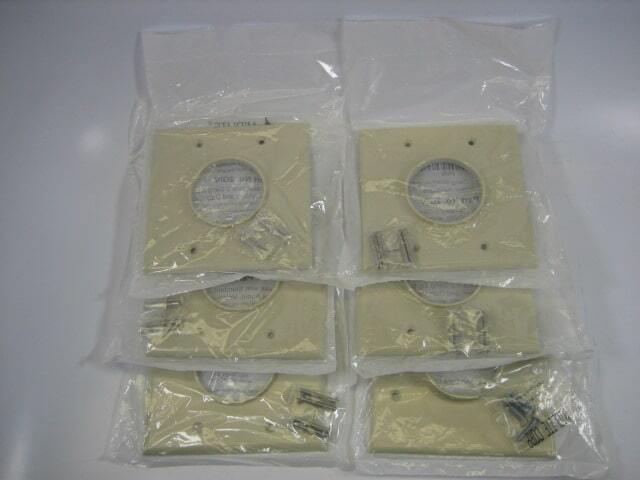 Midlite 2GIV Ivory 2-Gang Wireport for Audio/Video/Data Cables - Lot of 6 - NEW