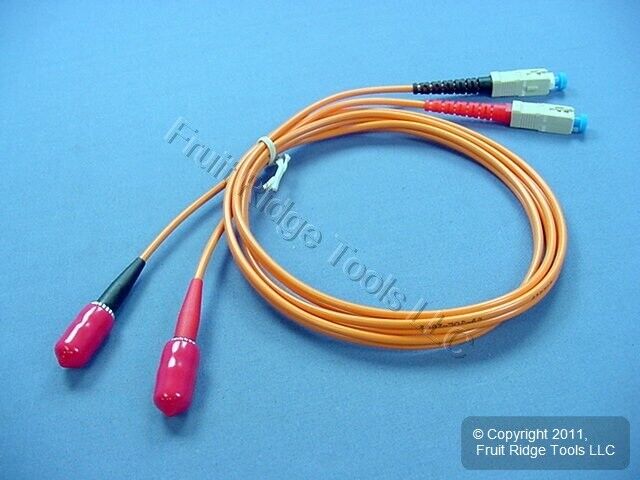 1M Leviton Fiber Optic Multi-Mode Duplex Patch Cable Cord ST SC 62mic CTD62-01M