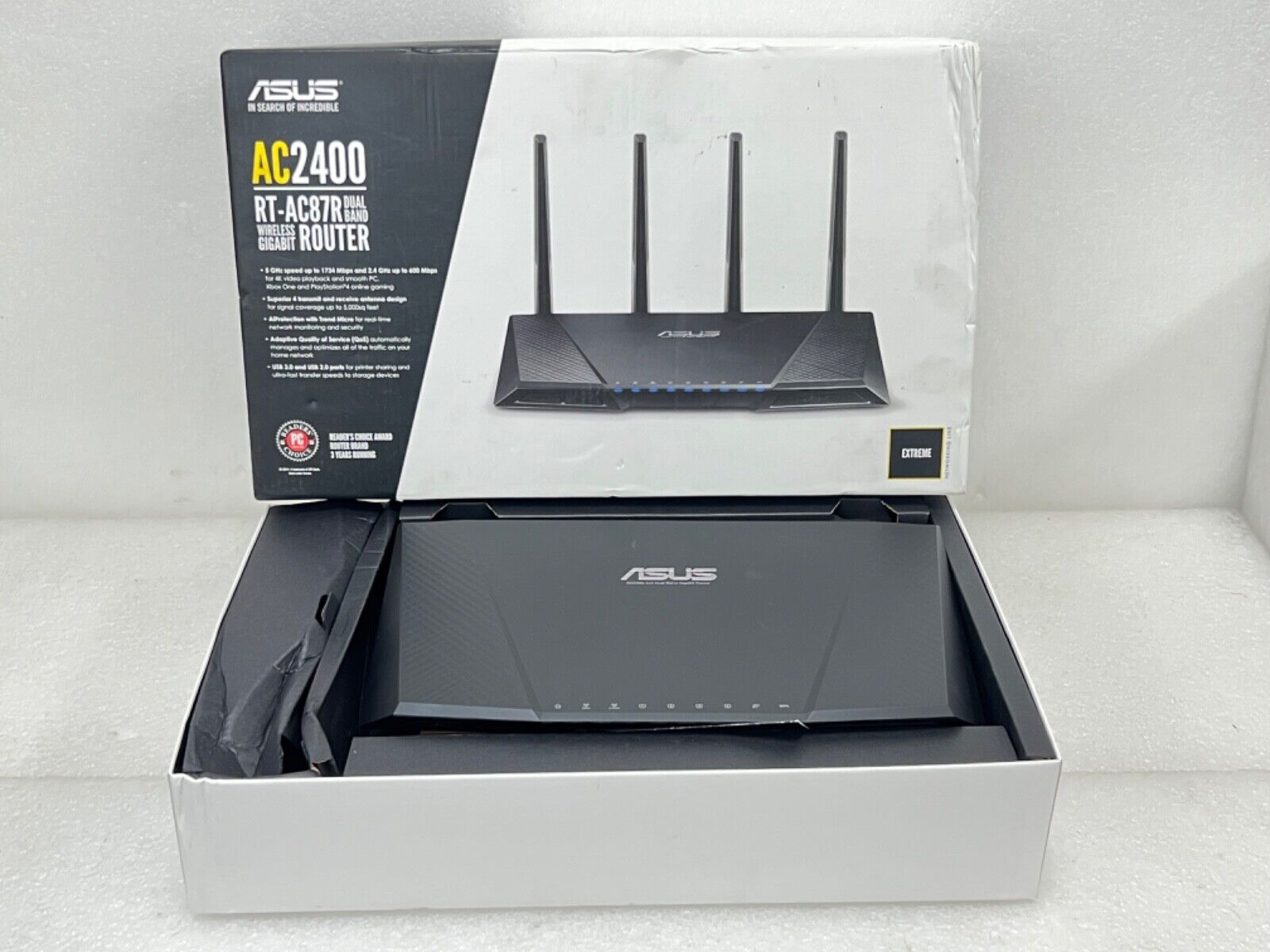 ASUS RT-AC87R AC2400 Dual Band Gigabit Wireless Wi-Fi 6 Router / Great Condition