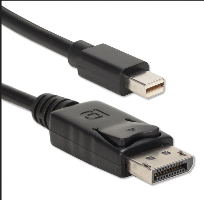 QVS MDPDP-1MBK 1-Meter Black Mini DisplayPort to DisplayPort UltraHD 4K Cable