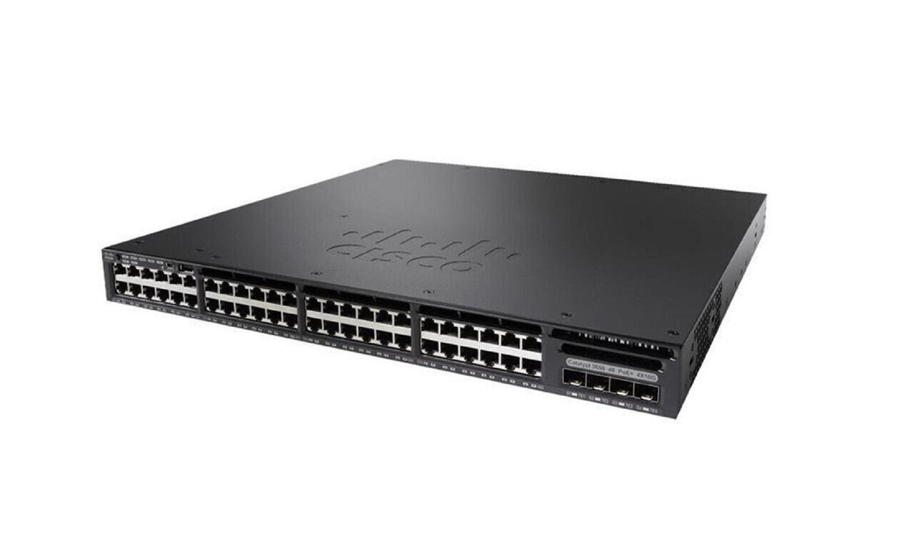 Cisco WS-C3650-48FS-L Catalyst 3650 48 Ports PoE+ Ethernet Switch 1 Year Waranty